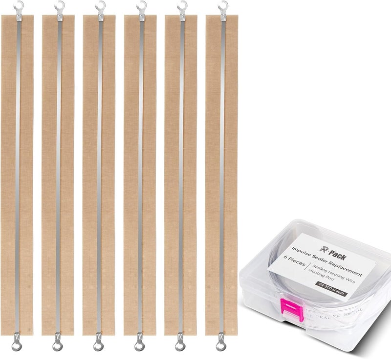 R-PACK Impulse Sealer Heat Wire Element Strip - 8in Sealing Replacement Heating Wires for Sealing Machines (Sealing width : 3mm) - Image 1